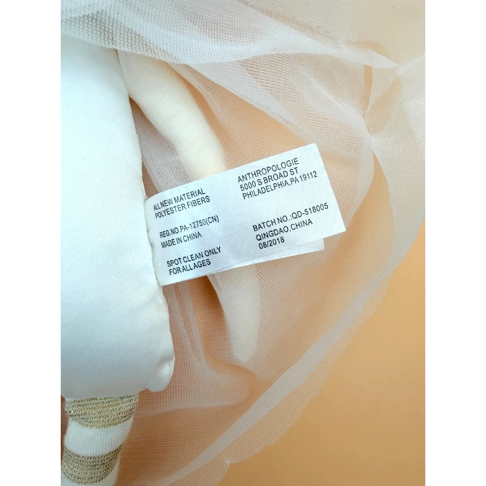 Anthropologie Ballerina Doll 2018 Cloth Rag Doll White Tulle Gold Star 15